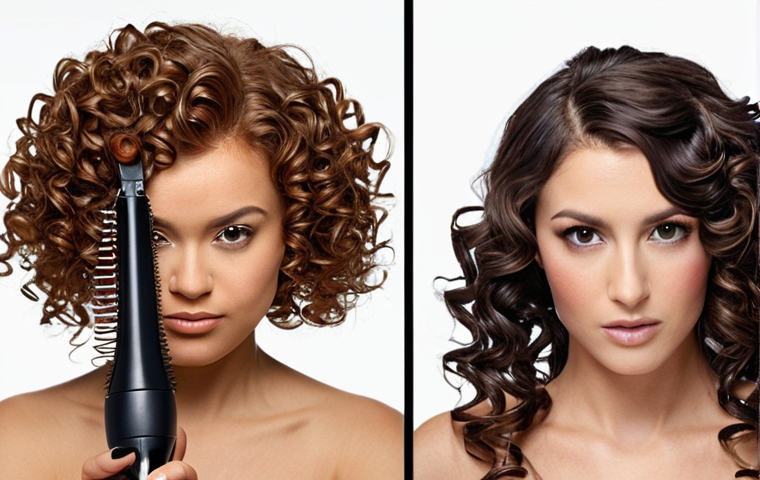 **Image Prompt:** A split image. On one side, a woman with fine, damaged hair using a curling iron set to high heat, resulting in burnt hair. On the other side, a woman with fine hair using a curling iron at a low temperature, achieving soft, healthy curls. Illustrate the importance of choosing the right temperature for your hair type.