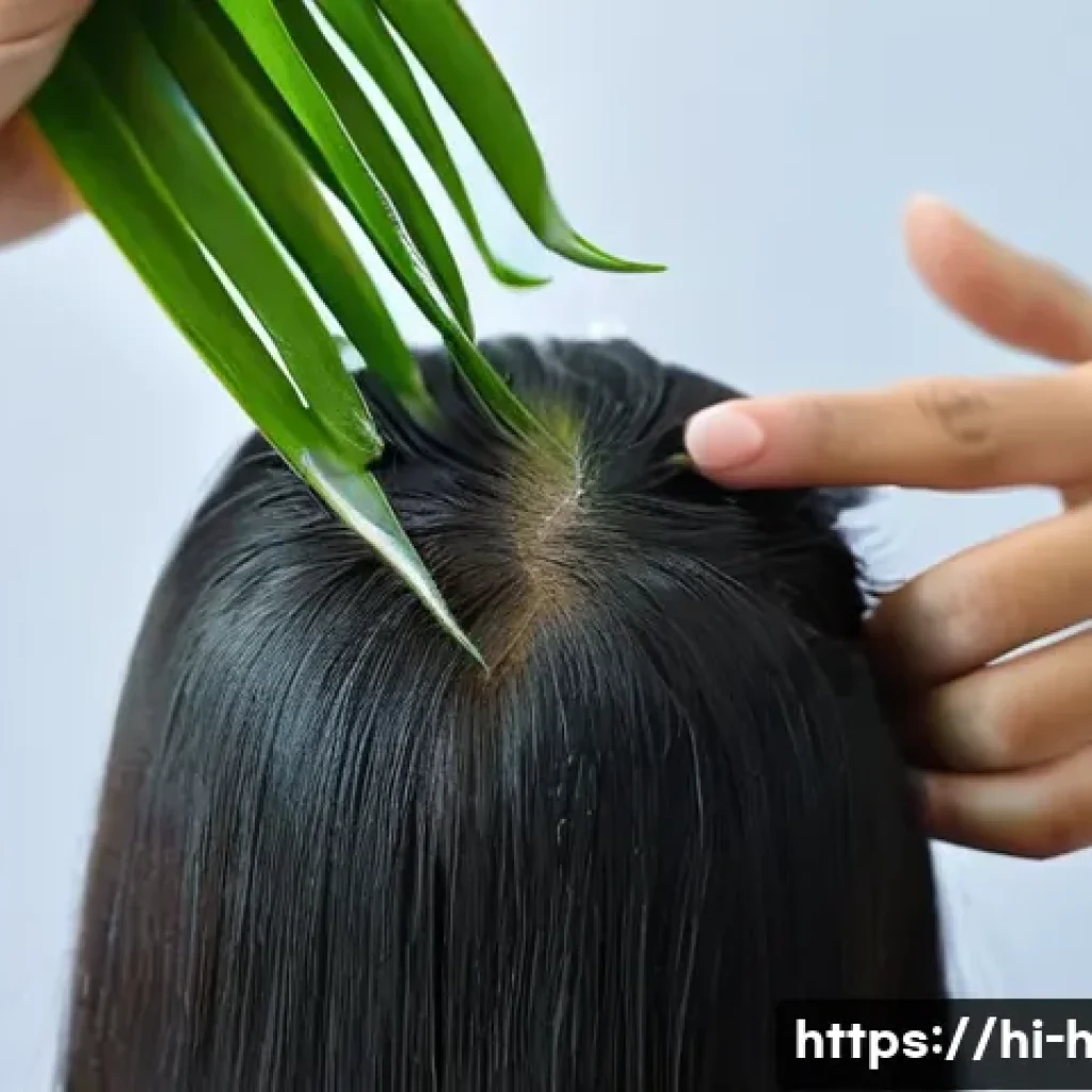 비듬 완화 토닉 제품 추천 - A detailed close-up of an Indian woman gently applying anti-dandruff tonic with zinc pyrithione and ...