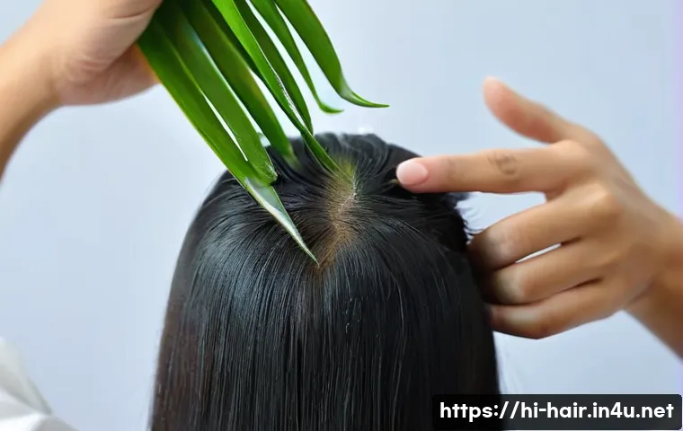 비듬 완화 토닉 제품 추천 - A detailed close-up of an Indian woman gently applying anti-dandruff tonic with zinc pyrithione and ...