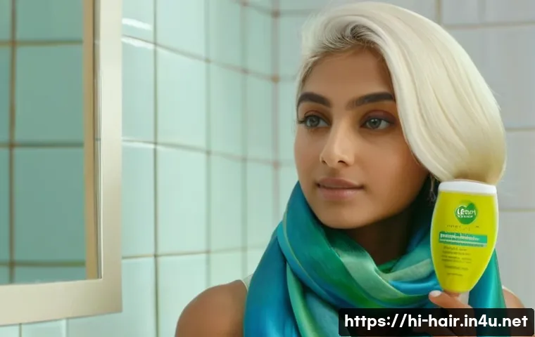 탈색 모발용 컬러 샴푸 추천 - A close-up portrait of a young Indian woman with beautifully bleached hair, wearing a colorful silk ...